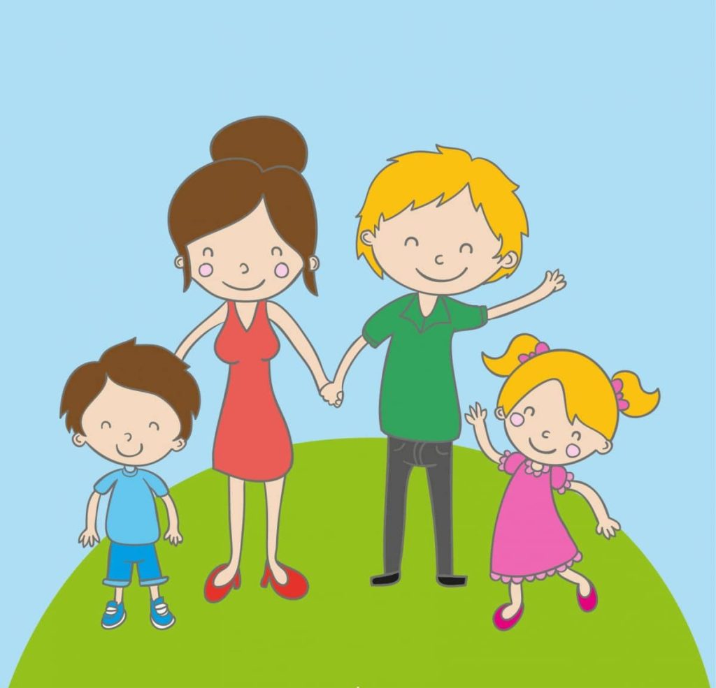 Happy moving family